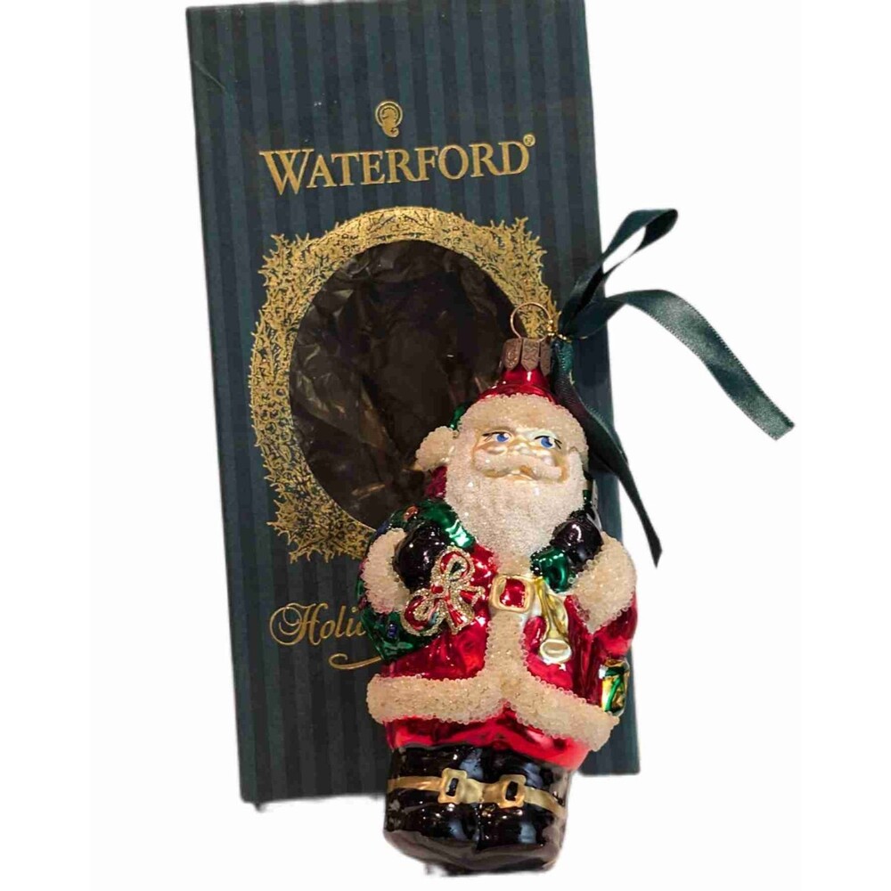 Waterford St Nick Glass Ornament 1998 Nostalgic Santa Claus Christmas Gift 90s